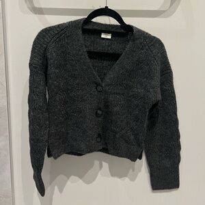 Abercrombie & Fitch Charcoal Button-Up Cardigan